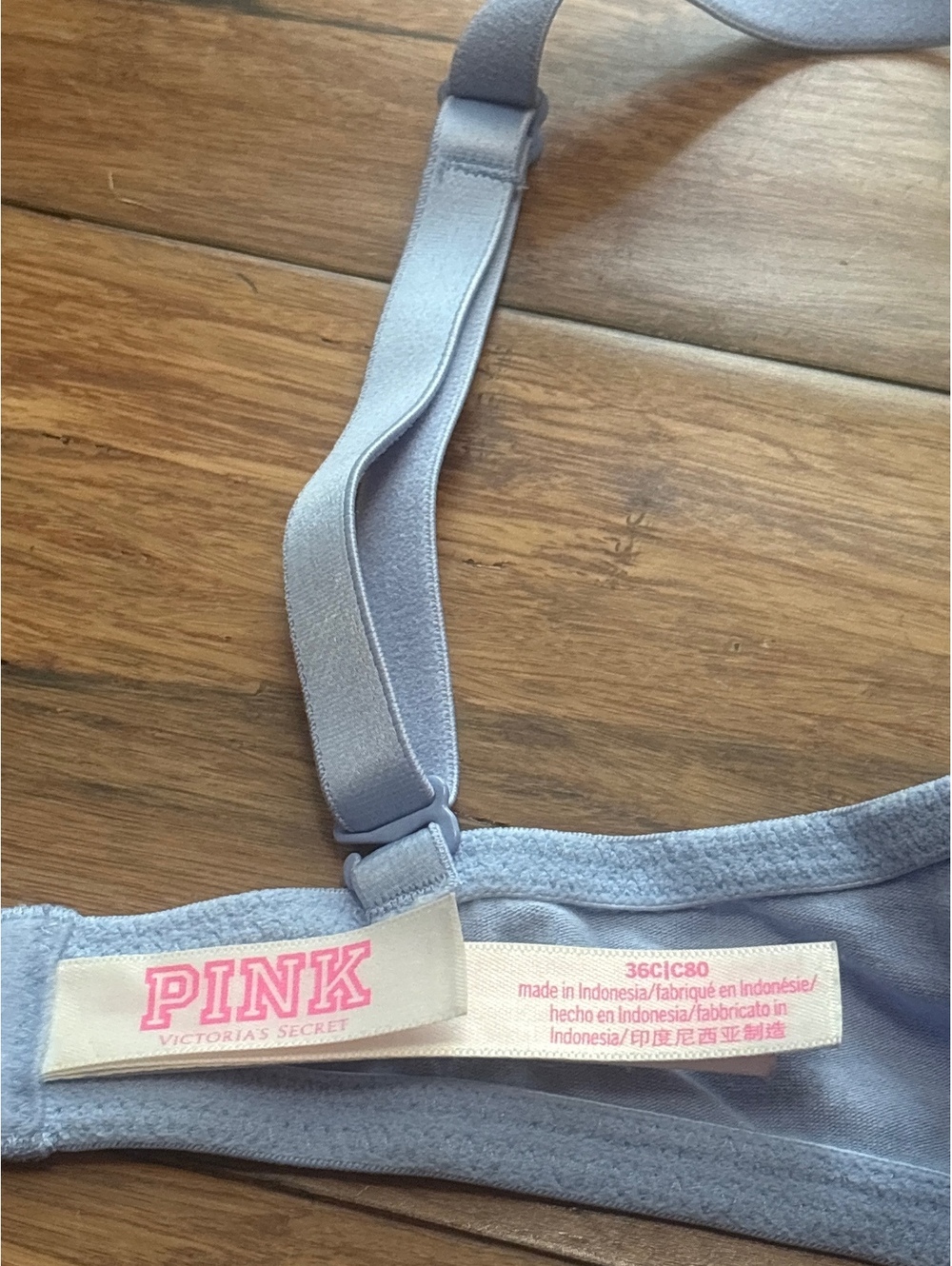 Victoria's Secret PINK Light Blue Underwire Bra Size 36C Wear Everywhere Push Up - Picture 6 of 7